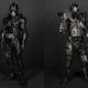 Pictured are the suits for Kamen Rider Black Sun and Shadow Moon.
